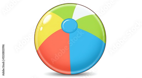 Free Download Colorful Beach Ball Isolated on White, Summer Fun Concept - GFXLoad
