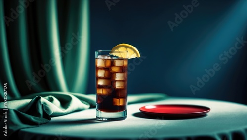 Americano cocktail resting on a table. photo