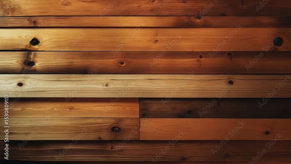 Naklejka premium Background from old brown wooden boards. Top view, horizontal format. Copyspace