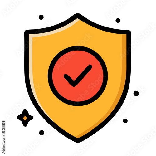 Shield with Checkmark: Icon of a shield featuring a prominent checkmark inside a circle, symbolizing security, validation, or approval.