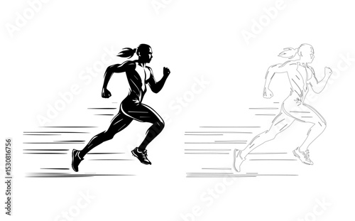 Abstract Runner Dynamic Pose
