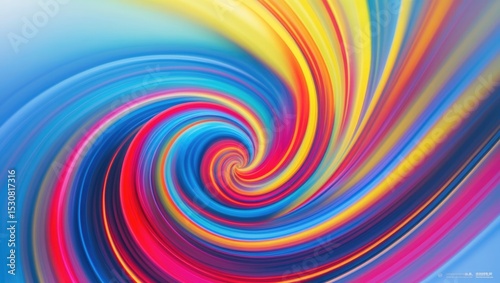 Abstract Background of Colorful Spin Circle with Radial Motion Blur.