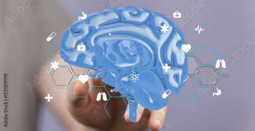 3D brain model with medical...