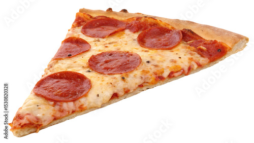 Crispy pepperoni pizza slice