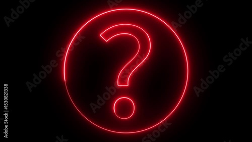 Wallpaper Mural question mark icon animation glowing neon red color quiz problem solution confusion mark sign symbol on black background Torontodigital.ca