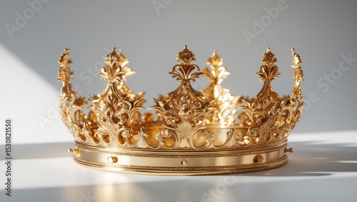 A Golden Crown is set apart from its White Background.
