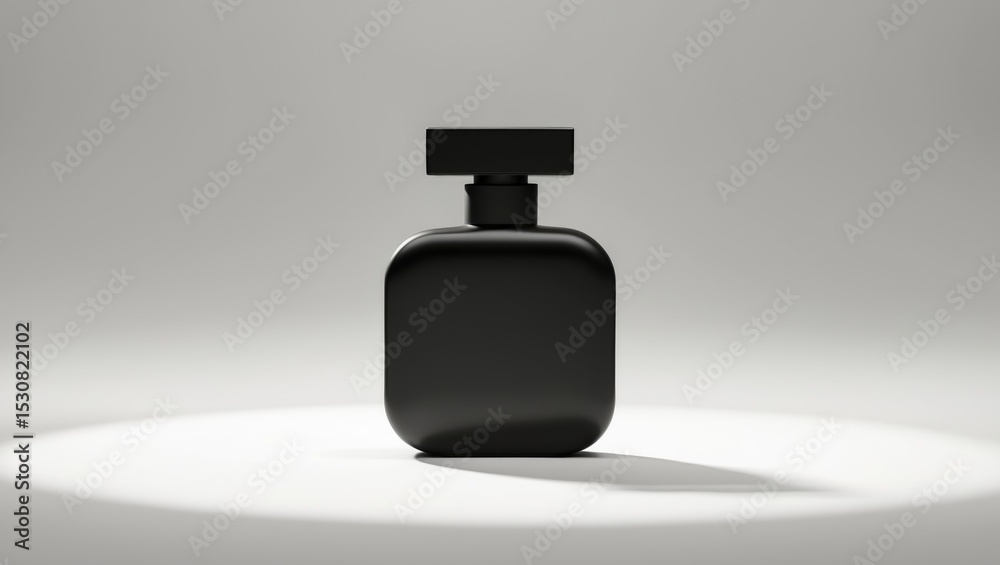 Black bottle perfume mock up on a white background, isolated. Black bottle perfume mock up on a white background, isolated.
