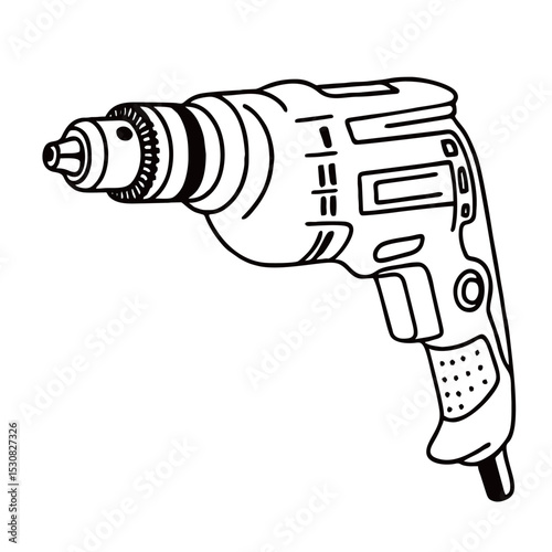 drill silhouette image on white background