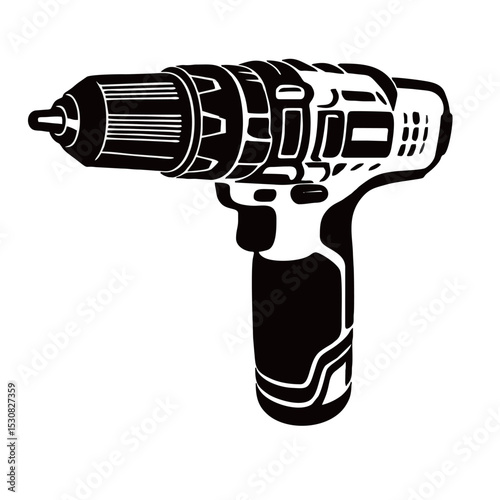 drill silhouette image on white background