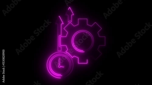 Business efficiency concept, how much a company or organization can produce as it relates to time, cost and quality on motion graphics.