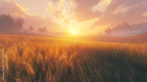 Golden sunset over a field of wheat (1)