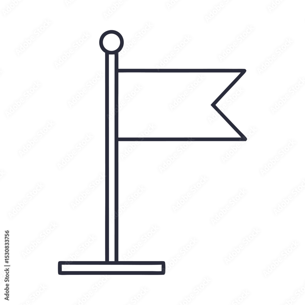 Fototapeta premium clean black flag pole symbol icon graphic