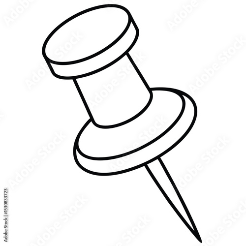 diagonal black pushpin thumbtack marker icon illustration