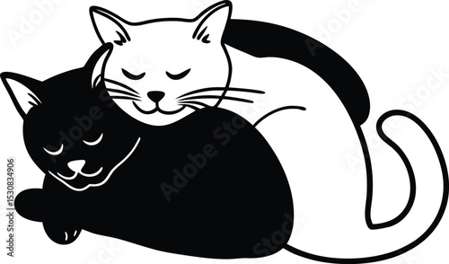 black and white cat vector, silhouette, cats, animals, funny, fun