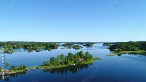 Ladoga lake in Northwest Russia, perfect for tourism, travel blogs, nature magazines, and educational materials showcasing stunning scenery.