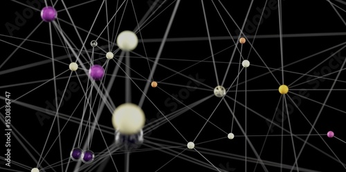 Wallpaper Mural Image of interconnected spheres symbolizing global networks, data flow, and communication. Torontodigital.ca