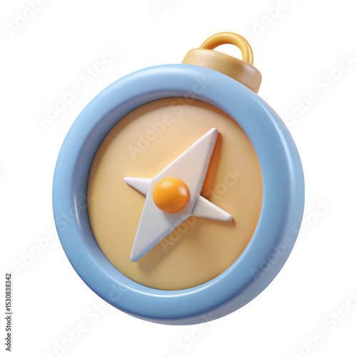Cartoon compass icon isolated on transparent background