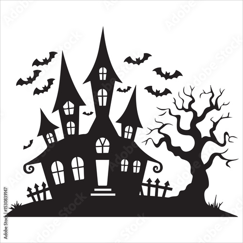 Spooky Haunted House Silhouettes

