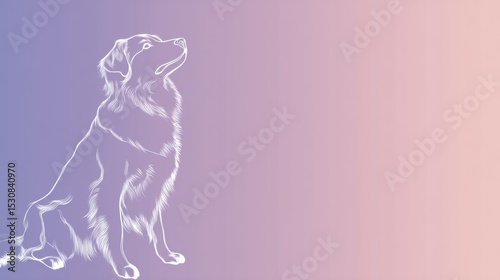 Modern Gradient Background Featuring Subtle Nova Scotia Duck Tolling Retriever Outlines Minimalist