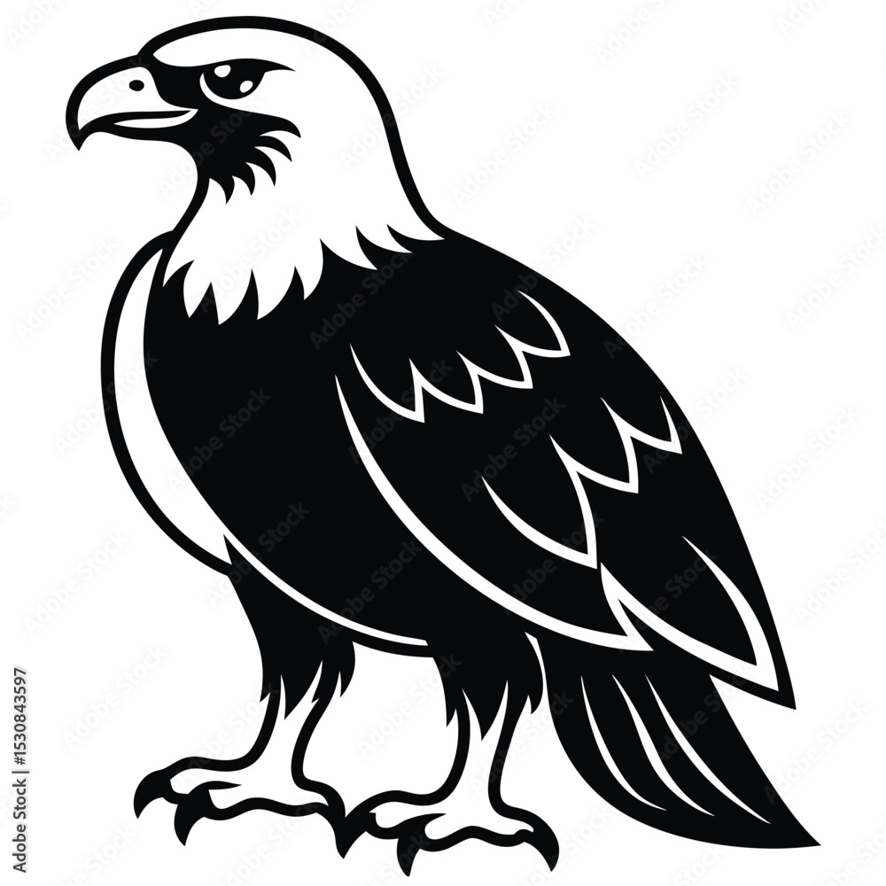 Obraz premium Bold eagle in striking monochrome, its sharp talons ready for powerful flight always