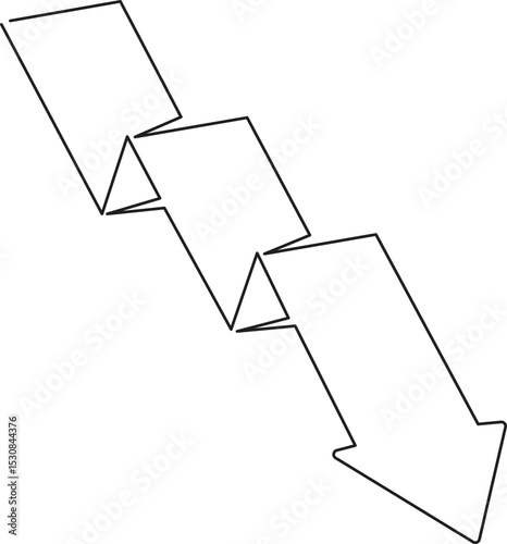 Continuous one line drawing of Graph decrease. Single line drawing illustration of Down graph chart. Financial market crash concept vector Illustration