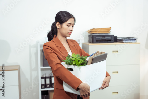 A businesswoman is fired, unemployed and stressed.