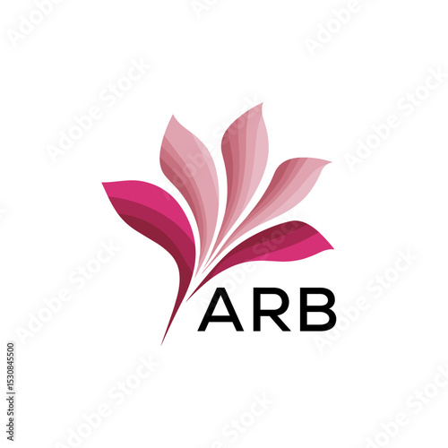 ARB Abstract Pink Floral Logo Design – Modern Petal Icon for Beauty, ARB Later logo Spa, and Wellness Branding
