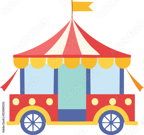 carnival festival car flat isolated