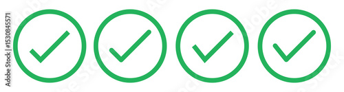 Check box icon with correct, accept checkmark icons tick box checked. Approve symbol. Check mark icon vector design. Green check mark icon. Green tick symbol. Vector check icon.