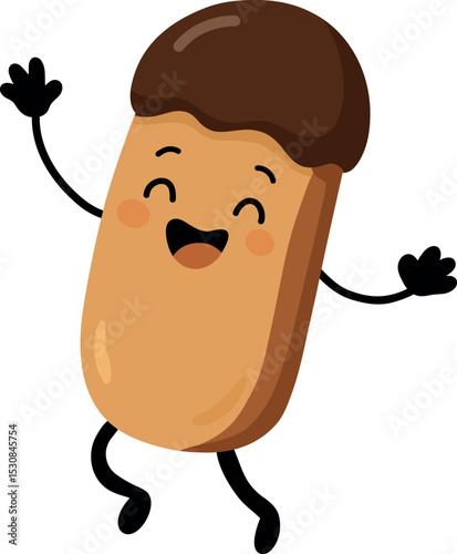 Smiling Chocolate Eclair
