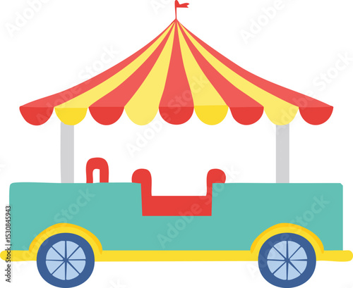 carnival festival car flat isolated