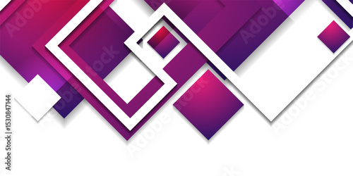 Violet paper stripes and squares geometric minimal abstract background. Vector corporate design