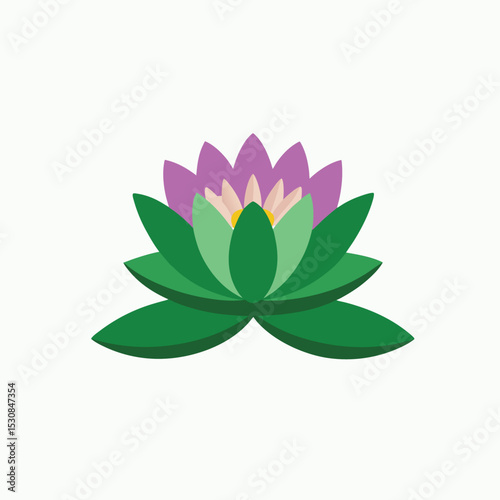 waterlily vector art on white background in Adobe Illustrator Artwork