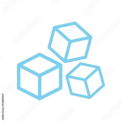 ice cube icon sugar logo design concept line style