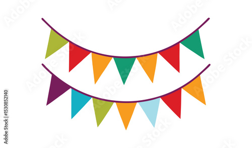 Colorful party bunting flags festive decoration