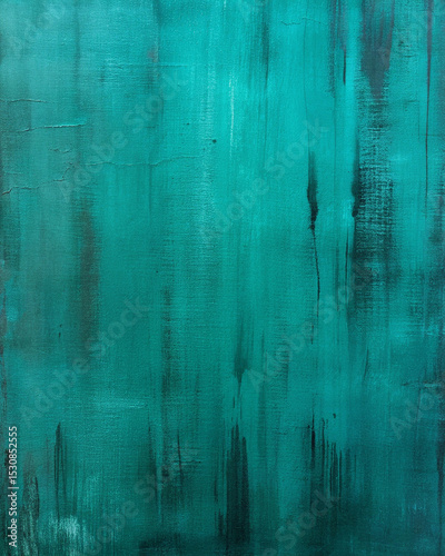 Teal Abstract Grunge Texture with Black Drips for Artistic Backgrounds