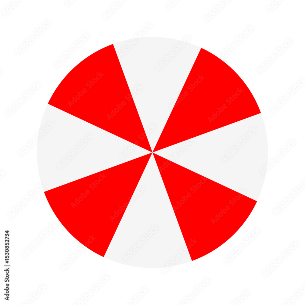 Obraz premium red and white peppermint candy design. circle wheel red and white flat style vector illustration