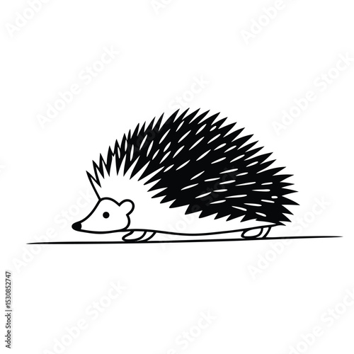hedgehog black and white silhouette