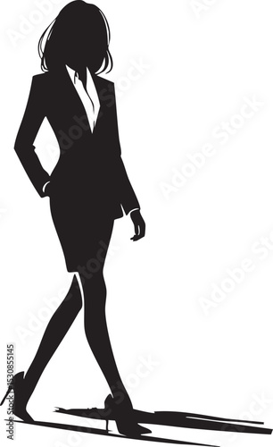 Female Businesswoman Silhouette - Confident Professional Icon

