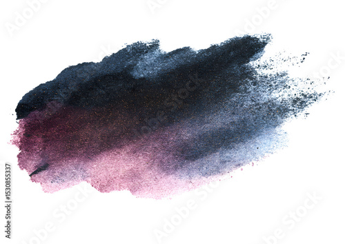 Elegant black and purple watercolor brush stroke on a transparent background. Perfect for artistic designs in PNG format.