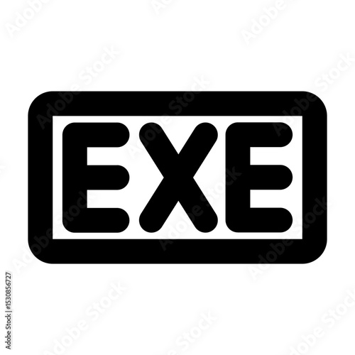 Simple line vector icon of a exe symbol, commonly used in coding, terminal, and developer interfaces. Ideal for apps, websites, dashboards, and coding tools. SVG format, easy to edit and scale.