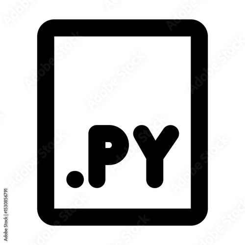 Simple line vector icon of a py symbol, commonly used in coding, terminal, and developer interfaces. Ideal for apps, websites, dashboards, and coding tools. SVG format, easy to edit and scale.