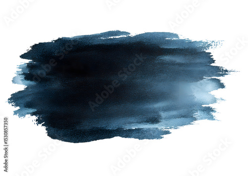 Bold black watercolor brush stroke on transparent background. Versatile design element in PNG format.