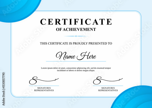 Elegant Certificate of Achievement Template Design