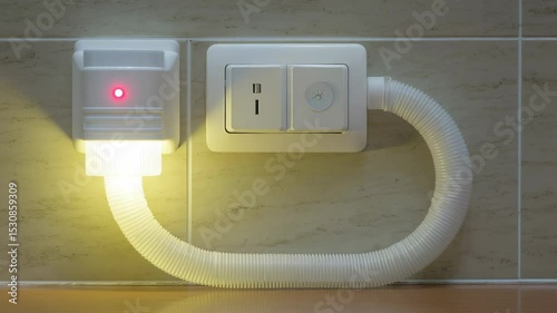 Wall-mounted nightlight with electrical outlet
