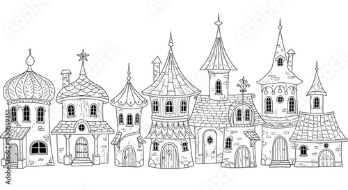 Fantasy buildings row