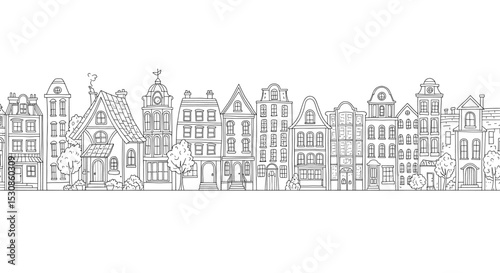 European houses illustration