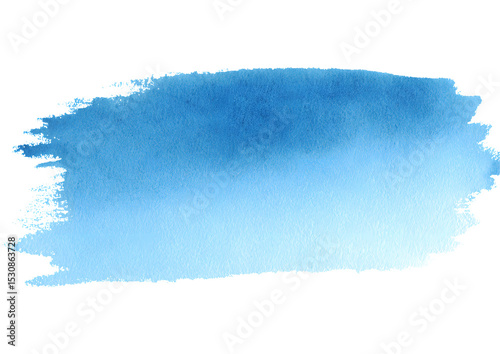 Elegant blue watercolor brush stroke design in PNG format with a transparent background for creative use.