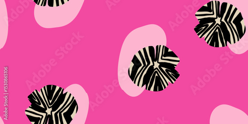Abstract Floral Zebra Pattern in Pink Tones Pattern