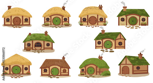 Cartoon fantasy style houses collection